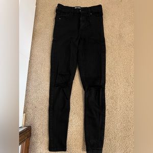 TopShop Black ripped jeans size W24